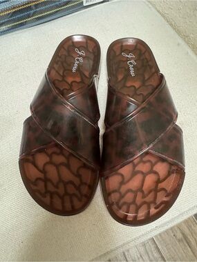 Like New, JCrew tortoise Sumner sandals.